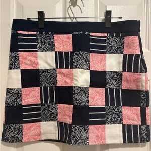 Vineyard Vines By Shep & Ian Checkered Patchwork Mini Skirt Skirt Womens Size 10